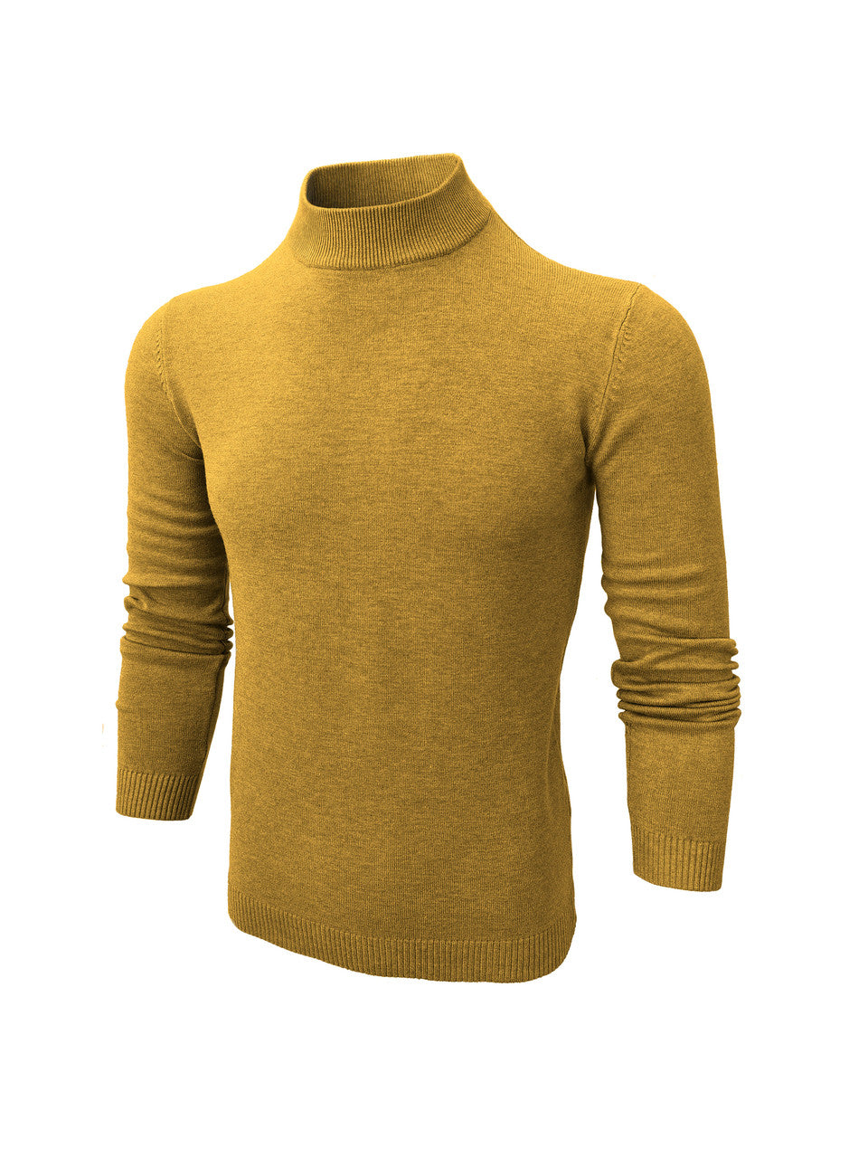 Mustard High Neck Slim Fit Jumper