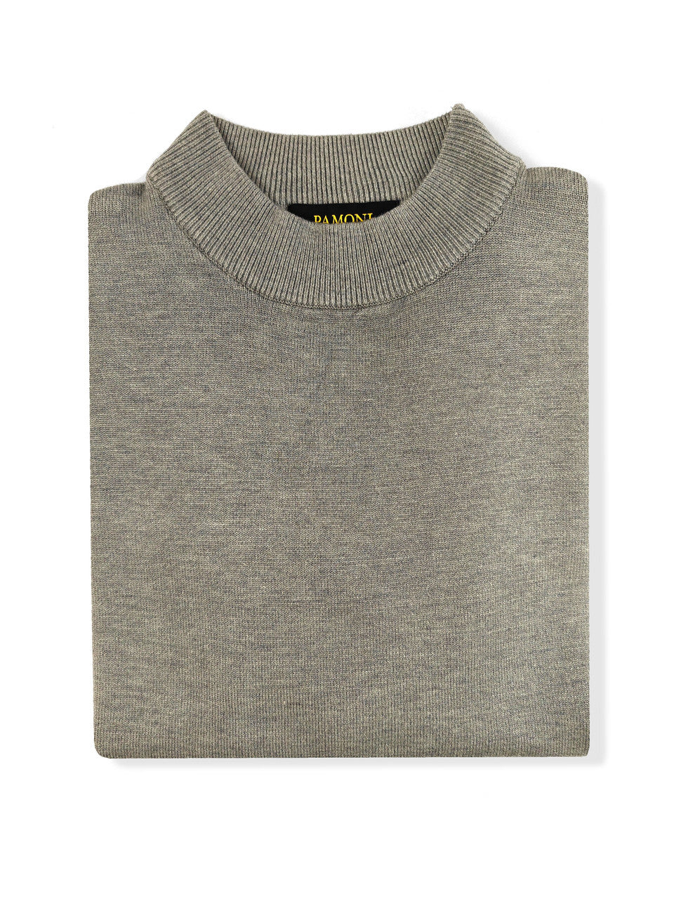 Grey High Neck Slim Fit Jumper