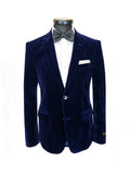 Men's Navy Velvet Blazer