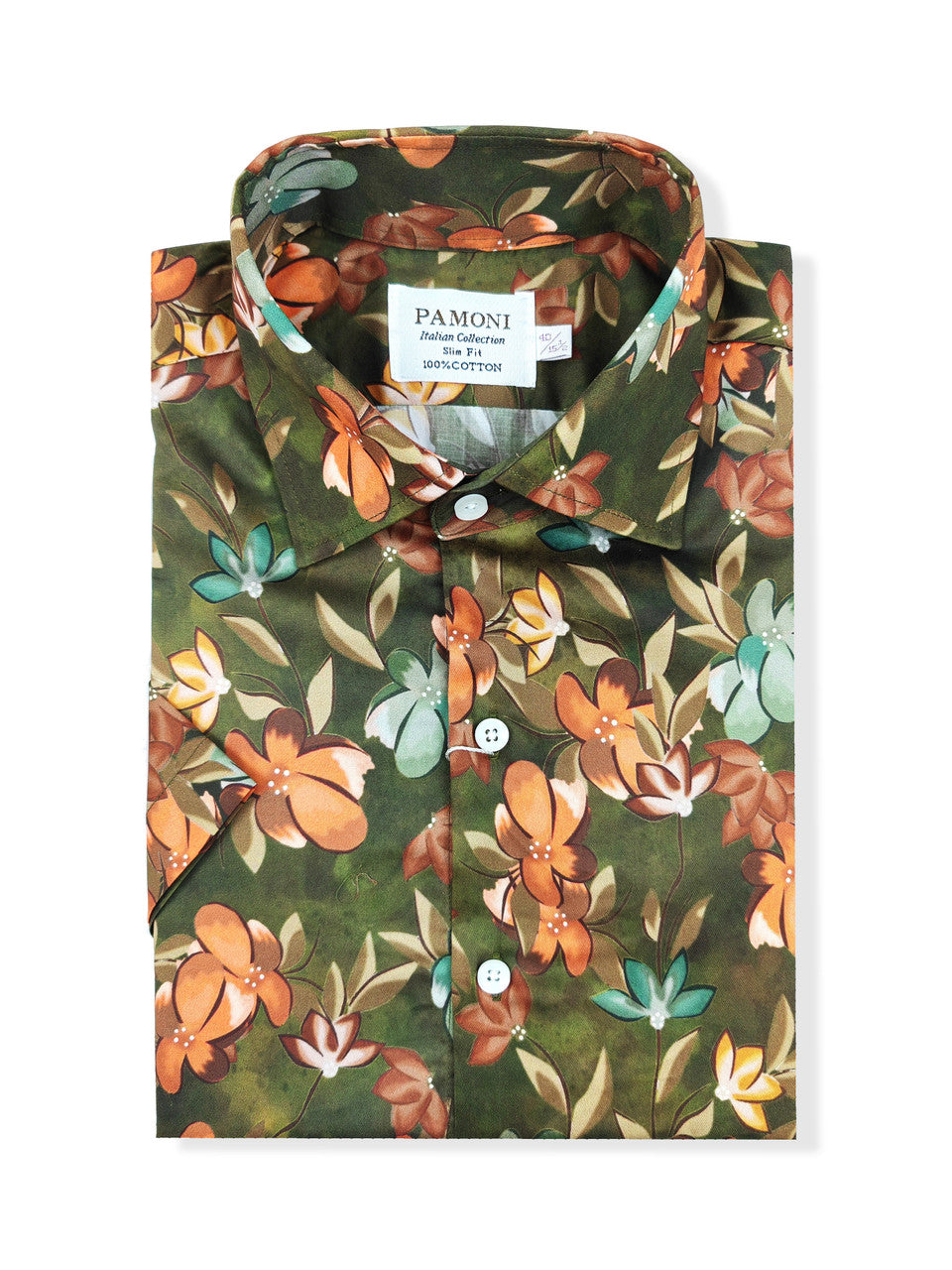 Men's Slim Fit Short Sleeve Floral Print Shirt