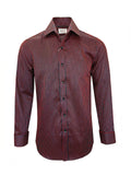 Men's Slim Fit Black & Red Striped Shirt