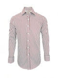 Men's Slim Fit Red & White Striped Shirt