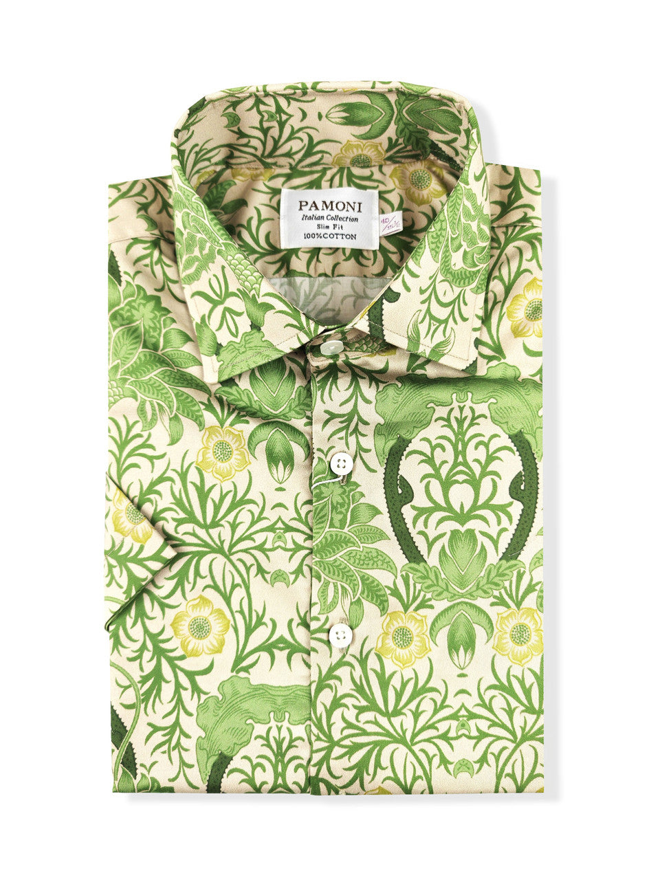Green Nature-Inspired Design Short Sleeves Shirt
