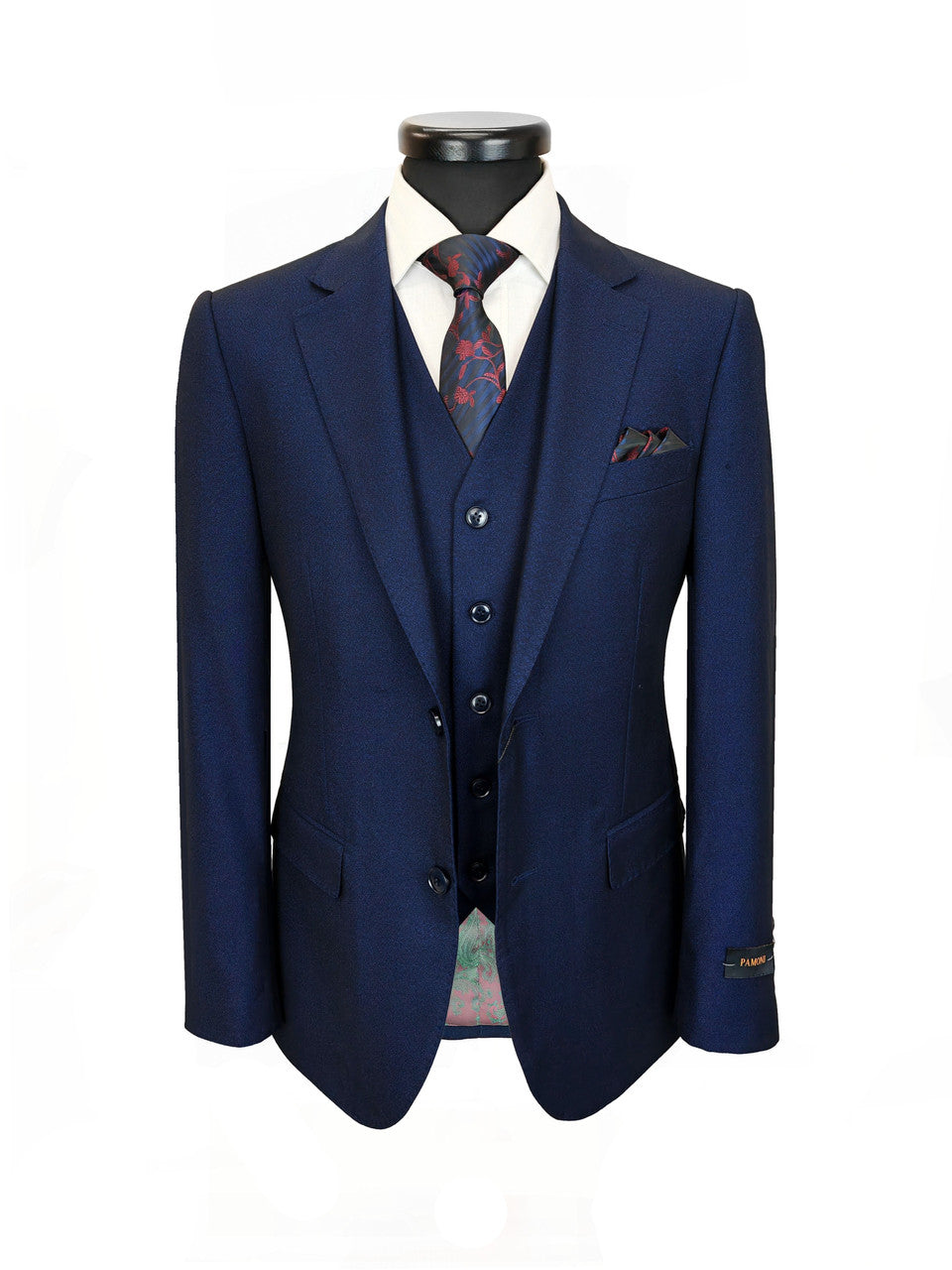 Men’s Navy Blue 3-Piece Slim Fit Suit