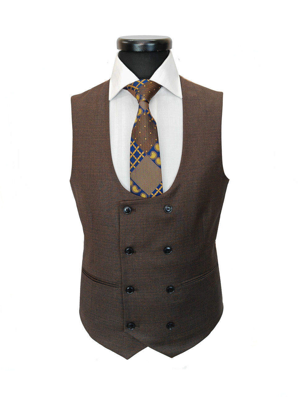 Brown 3-Piece Wool Blend Suit