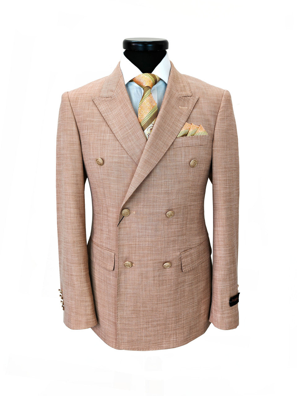 Light Salmon Slim Fit Double-Breasted Suit