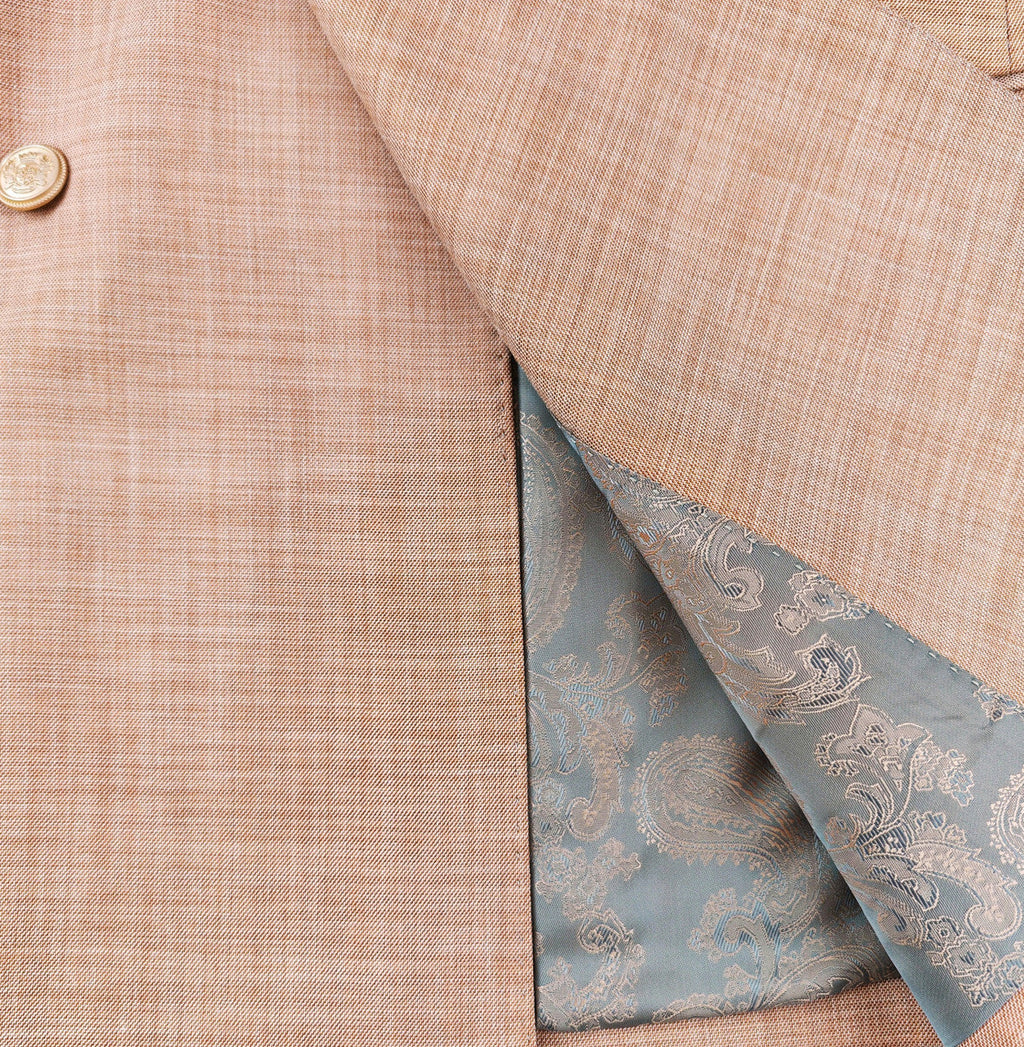 Light Salmon Slim Fit Double-Breasted Suit