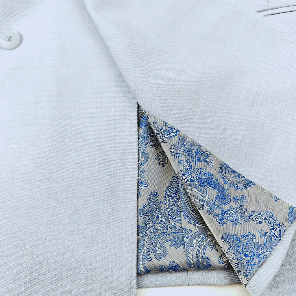 Light Blue Double-Breasted Slim Fit Suit