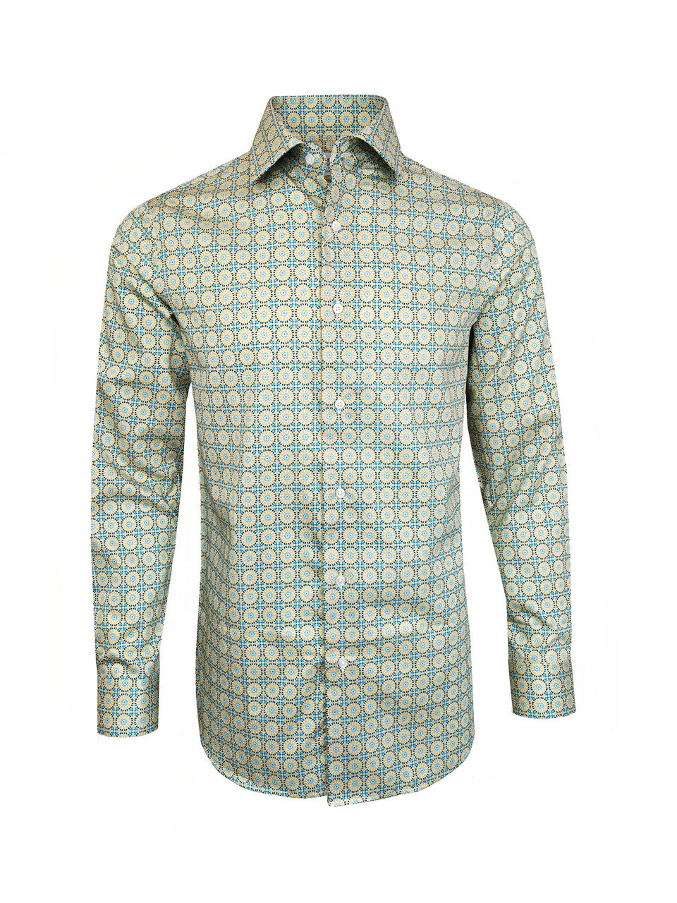 Men’s Geometric Pattern Slim Fit Cotton Shirt