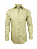 Men’s Yellow Diamond Print Slim Fit Cotton Shirt