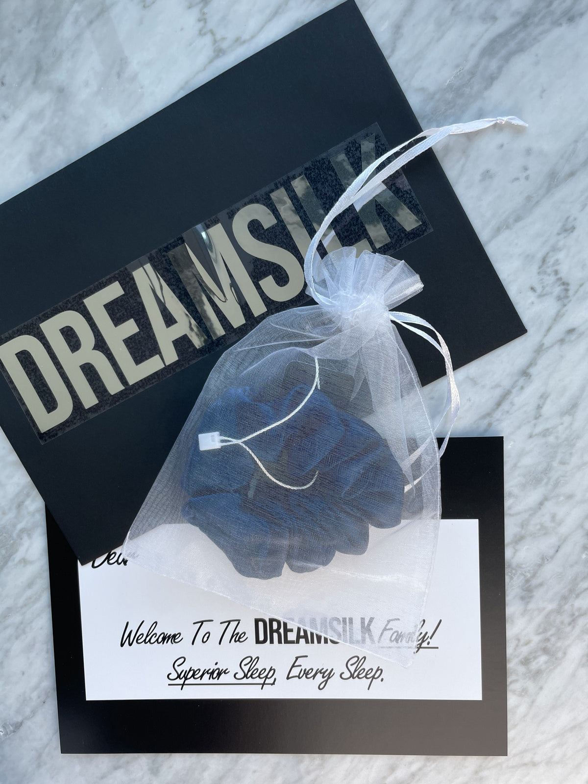 Navy Blue Silk Scrunchie - Regular