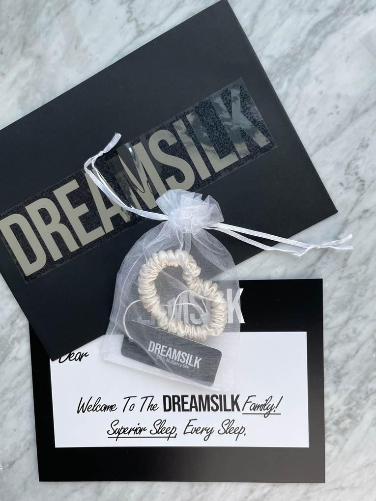 Champagne Silk Scrunchie - Skinny