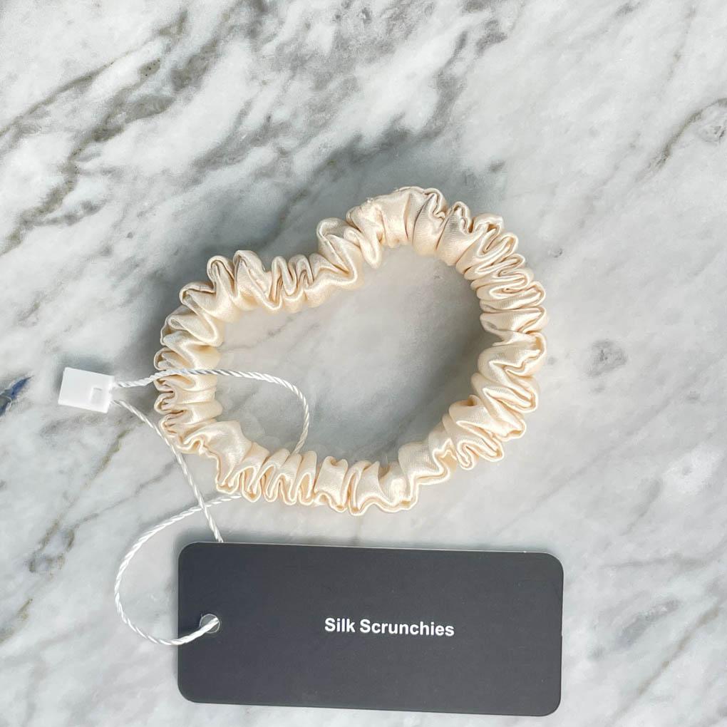 Champagne Silk Scrunchie - Skinny