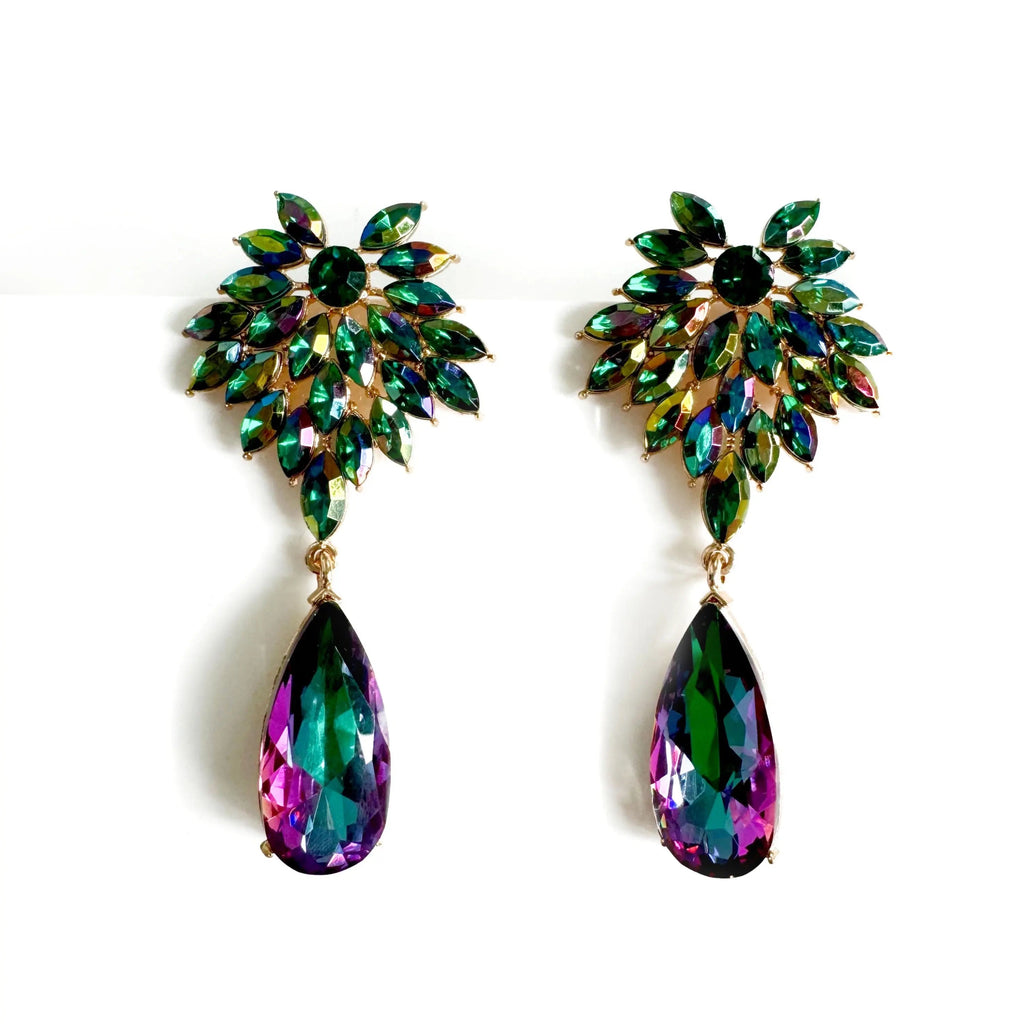 Christiana Green Jewelled Statement Earrings