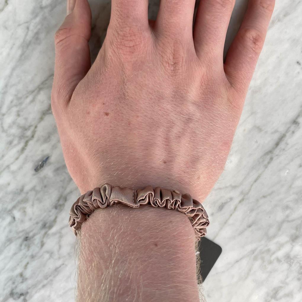 Bronze Silk Scrunchie - Skinny