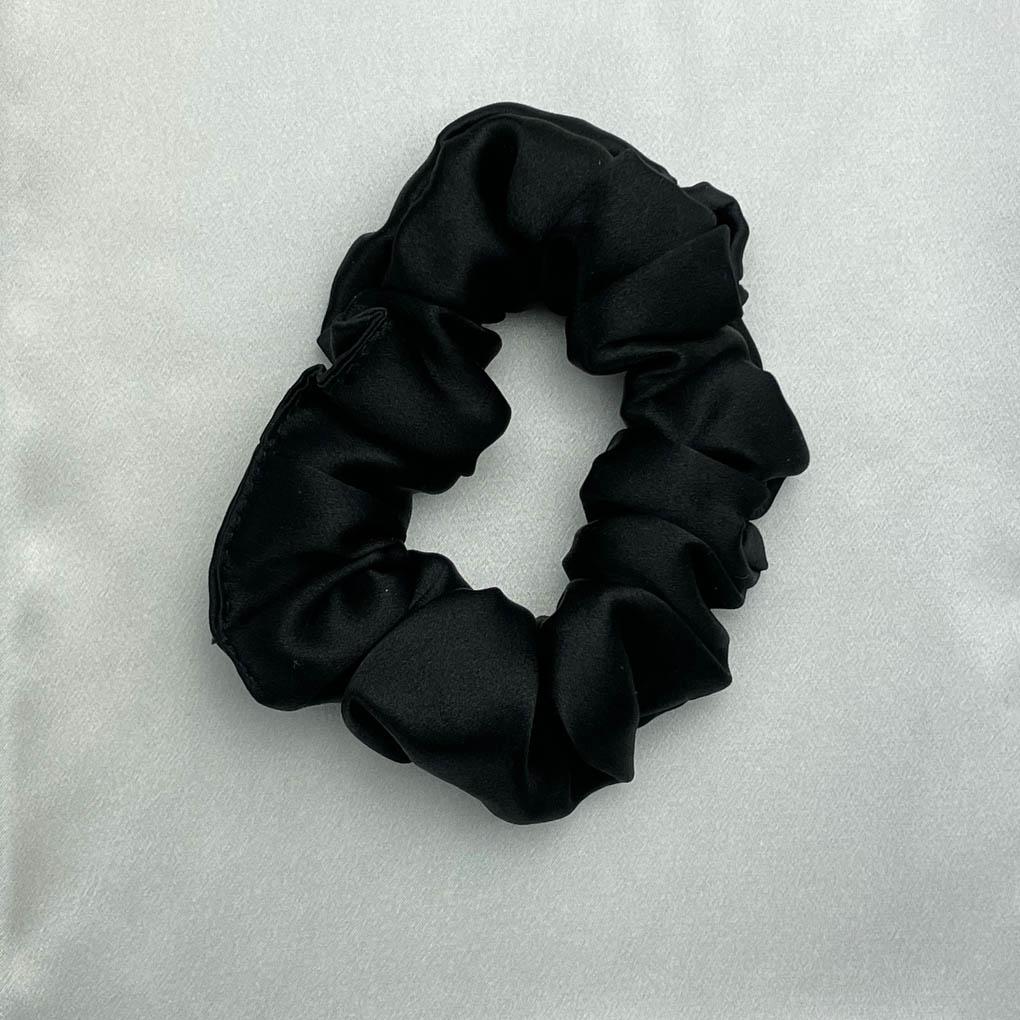 Black Silk Scrunchie - Regular