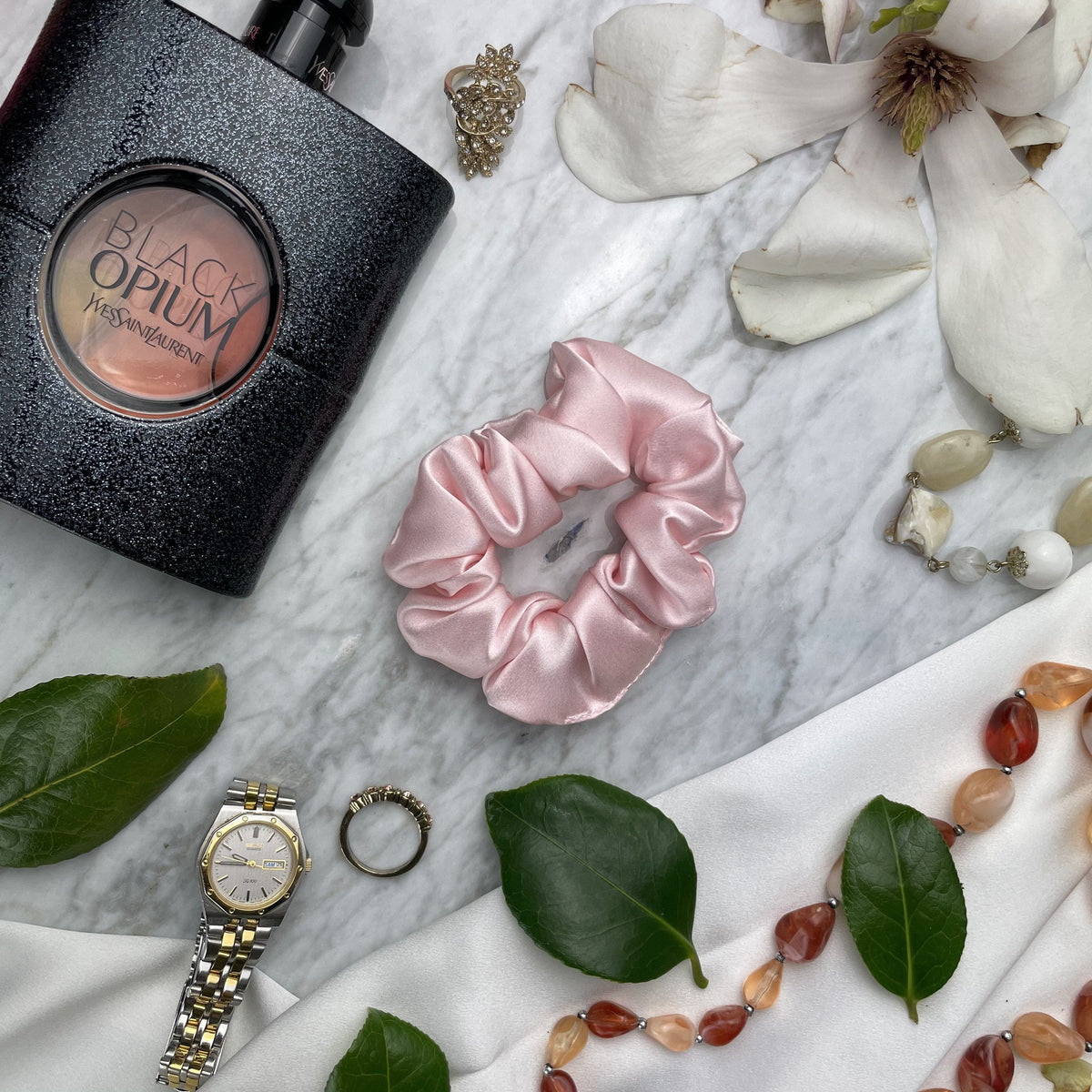 Pink Silk Scrunchie - Regular