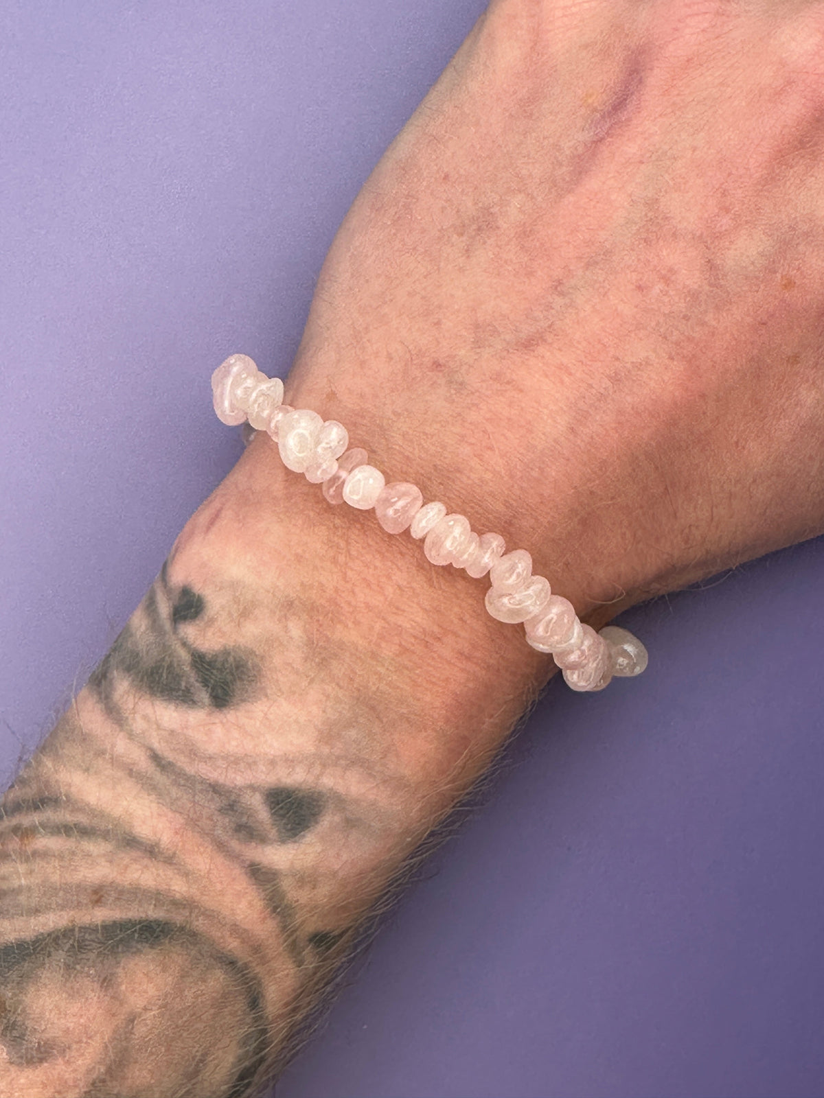 Rose quartz - Crystal chip bracelet