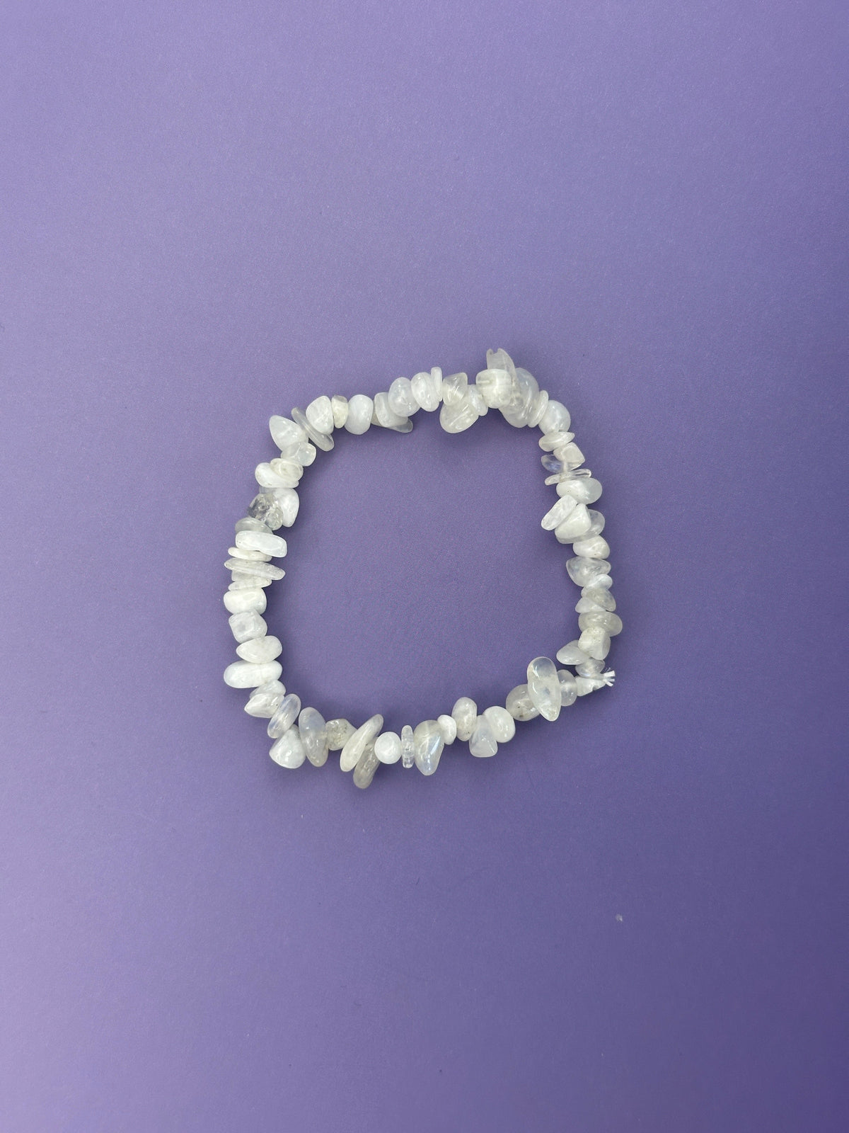 Rainbow moonstone - Crystal chip bracelet