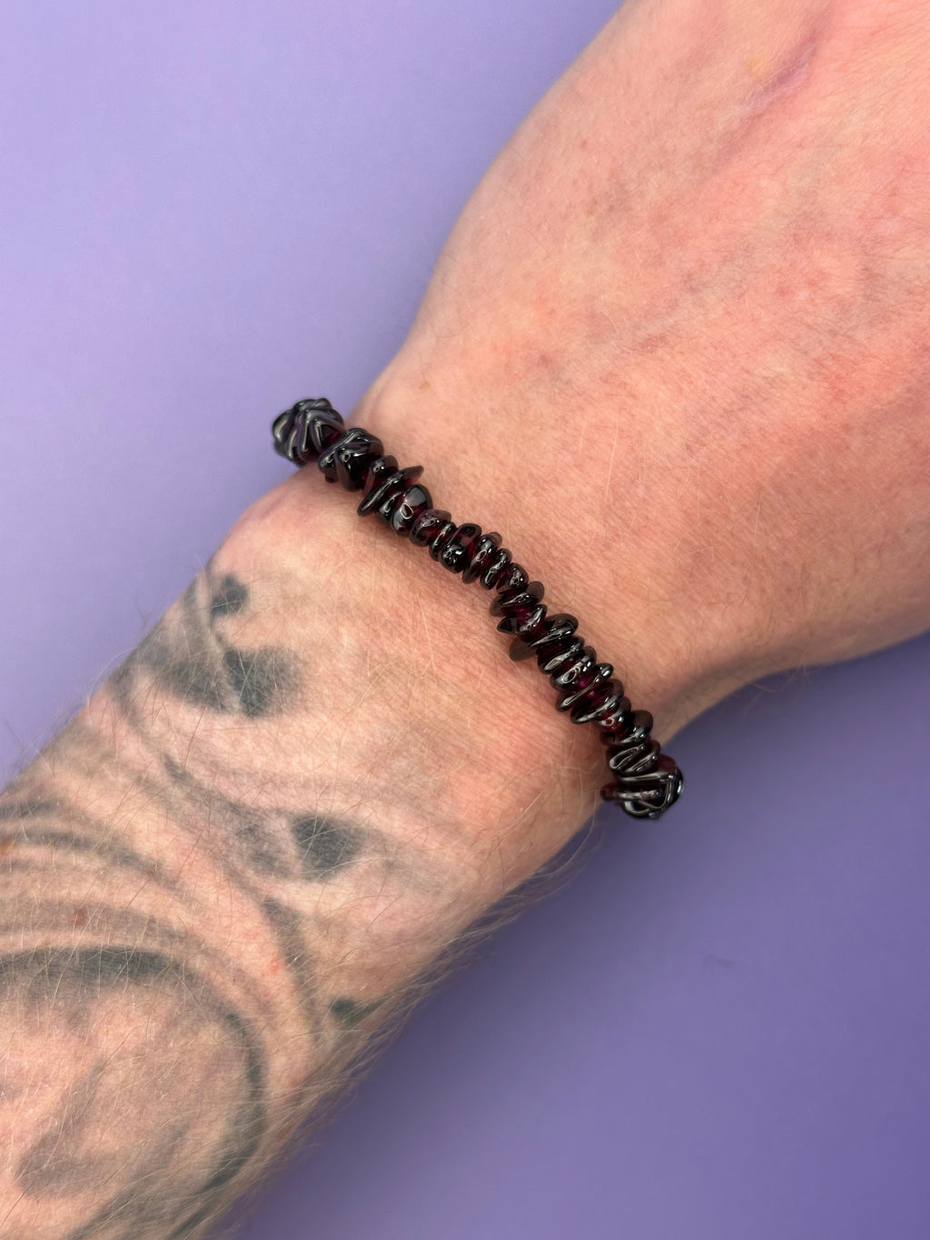 Ruby garnet - Crystal chip bracelet
