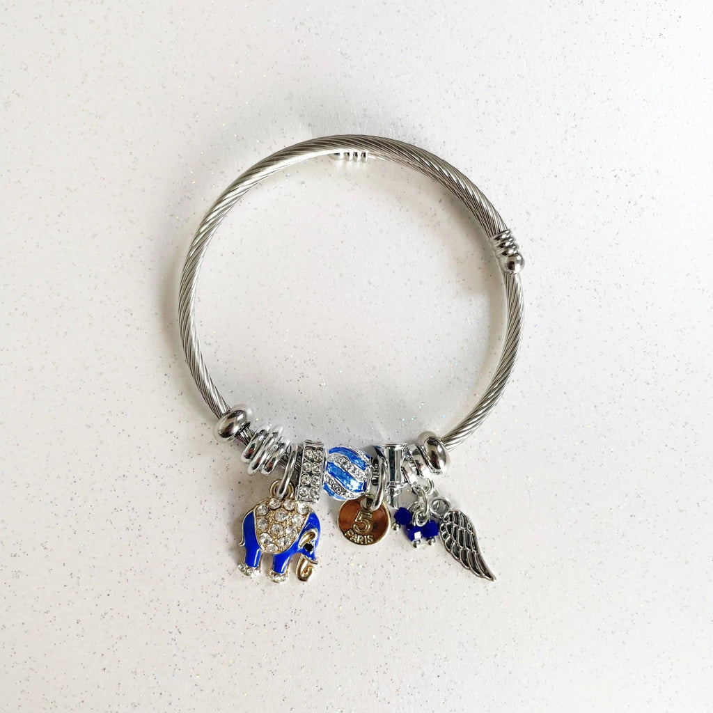 Nixi Silver  Elephant Charm Bracelet