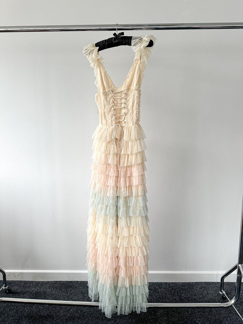 Amy Jane London Iris Dusty Corset Bodice Ruffle Tulle Layered Fairytale Gown