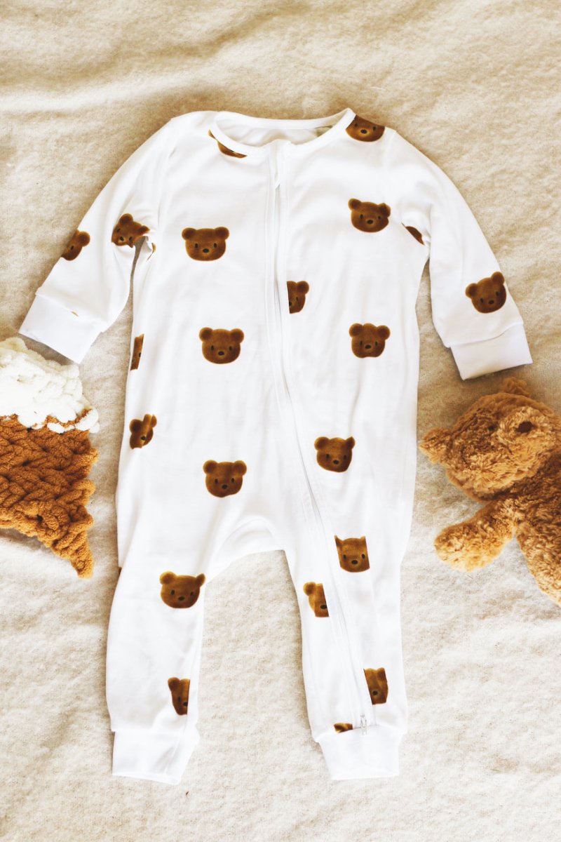 Dreamy Bear Bamboo & Organic Cotton Zip Sleepsuit One Piece
