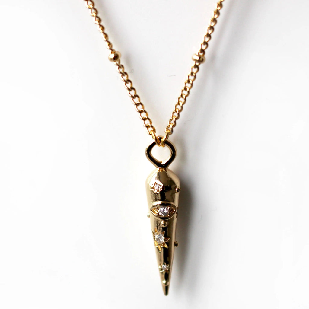 Samira 18k Gold Plated Jewelled Pendant Necklace