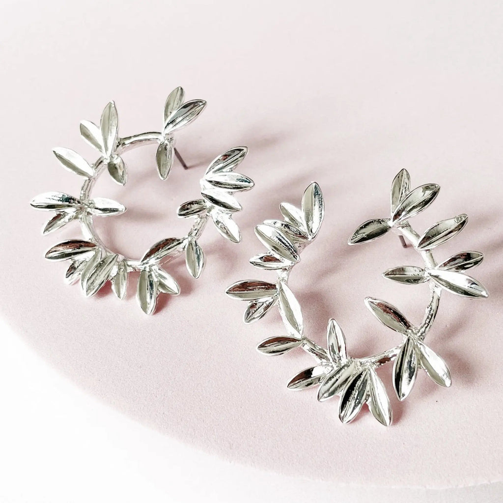 Tia Silver Wreath Earrings