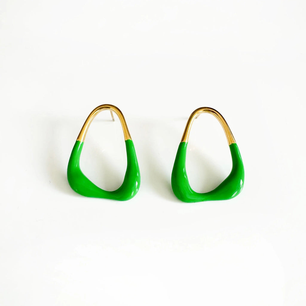 Clary Luxe 18k Gold Plated Green Earrings