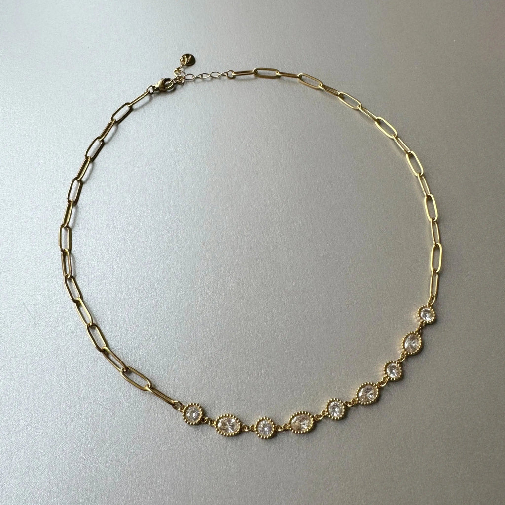 Mellie Luxe 18k Gold Plated Jewelled Necklace