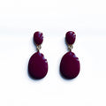 Leoni Burgundy Enamel Drop Earrings