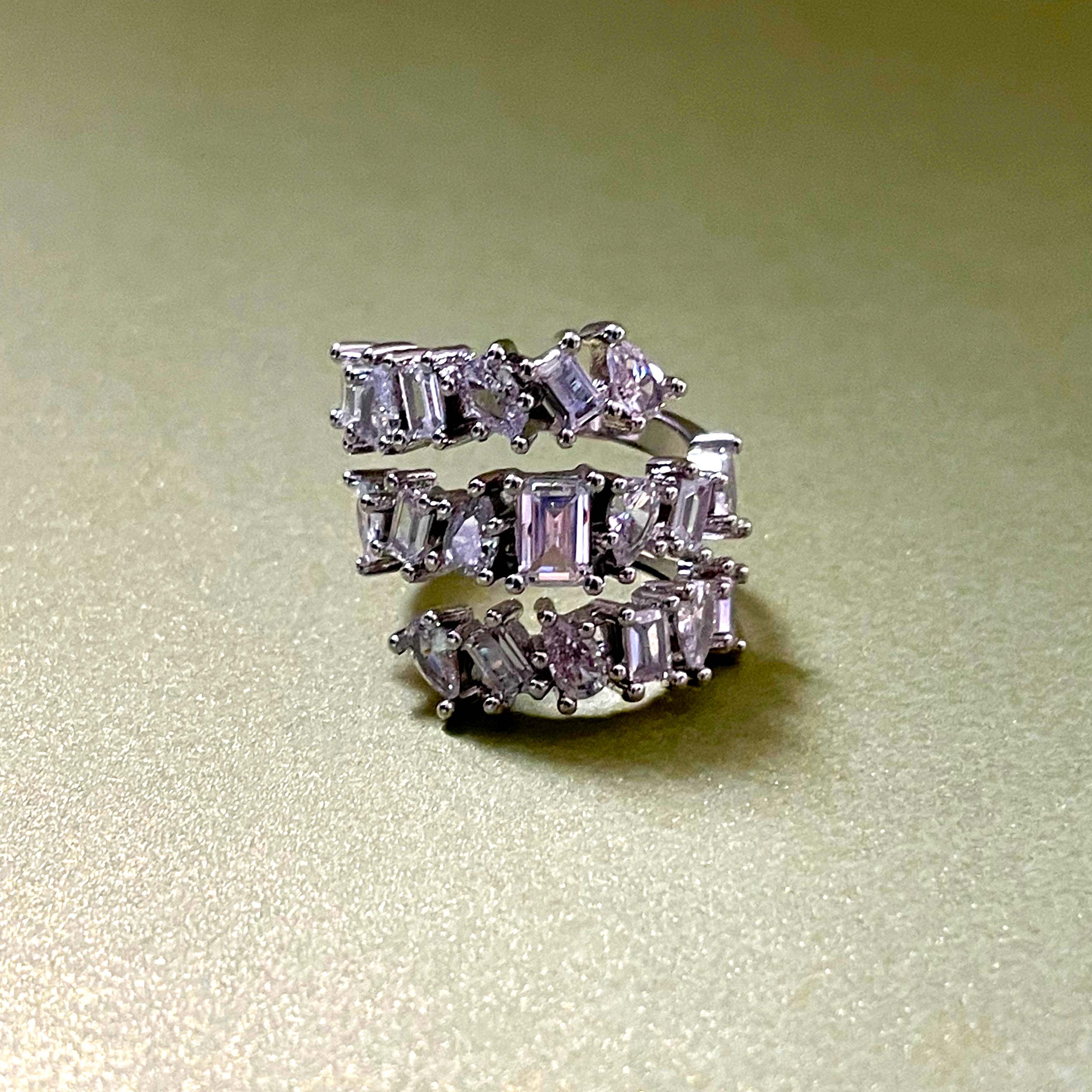 Mali Statement Wraparound Irregular White Jewel Ring