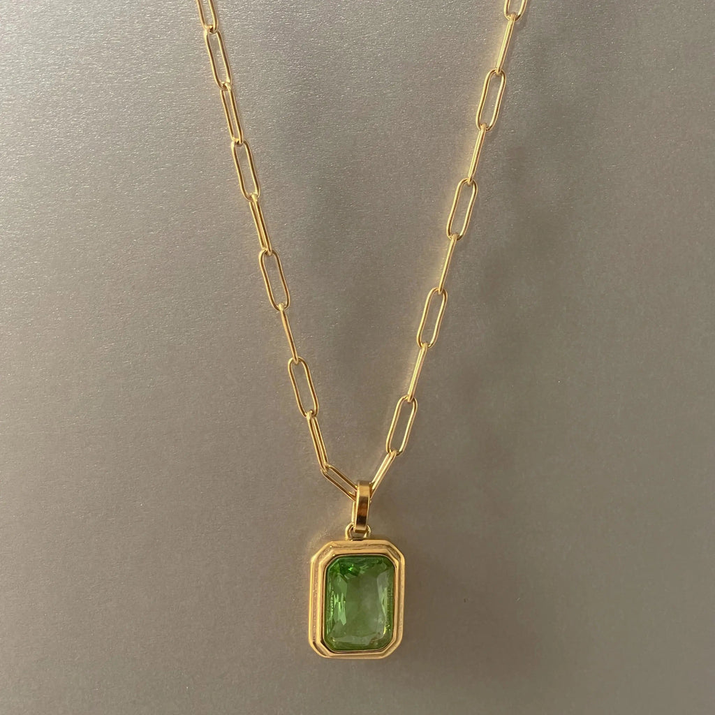 Elena Luxe Green Jewel Pendant Necklace