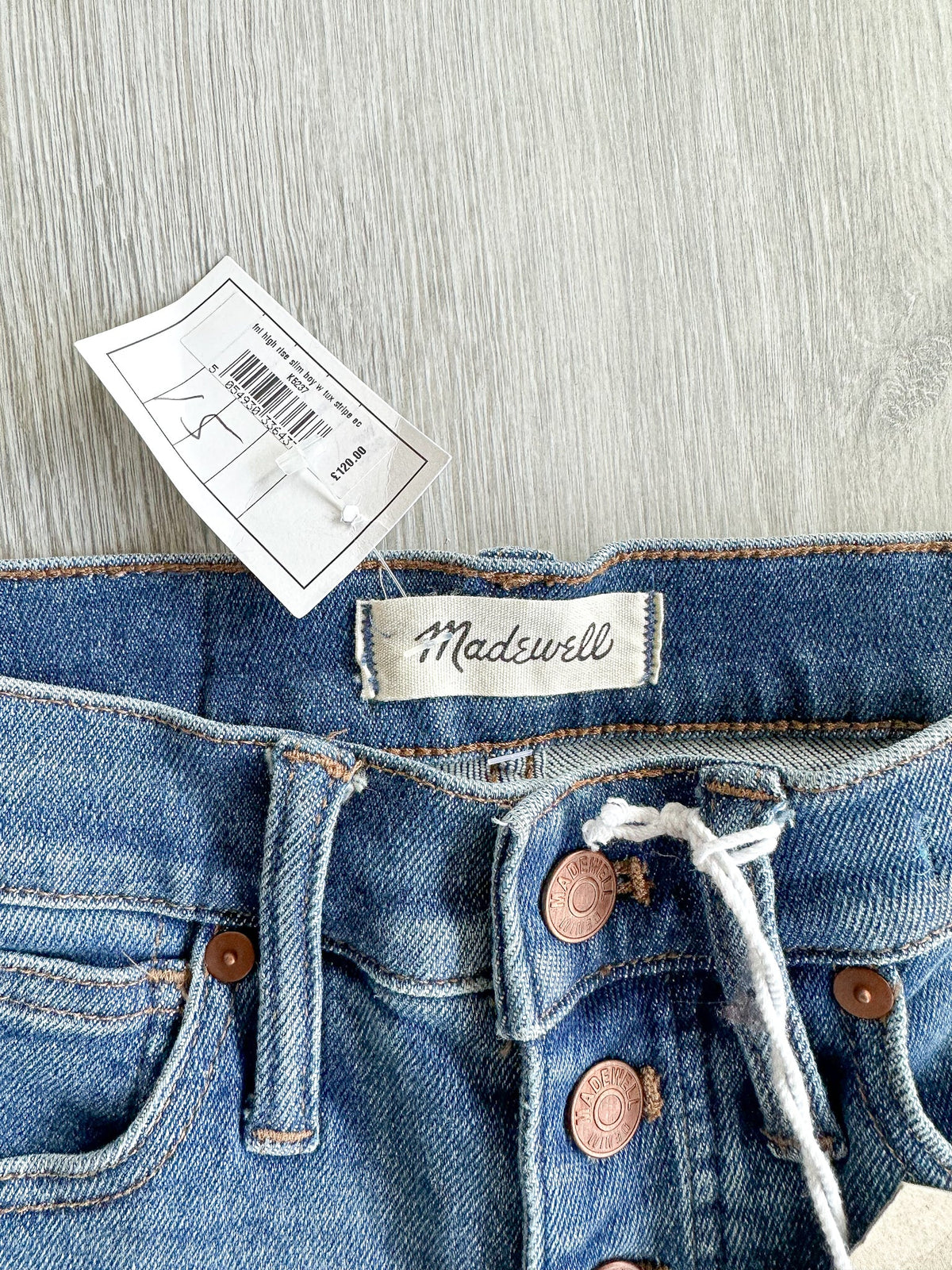 Madewell 10" High-Rise Skinny Jeans in Cordova Wash: Button-Front Edition