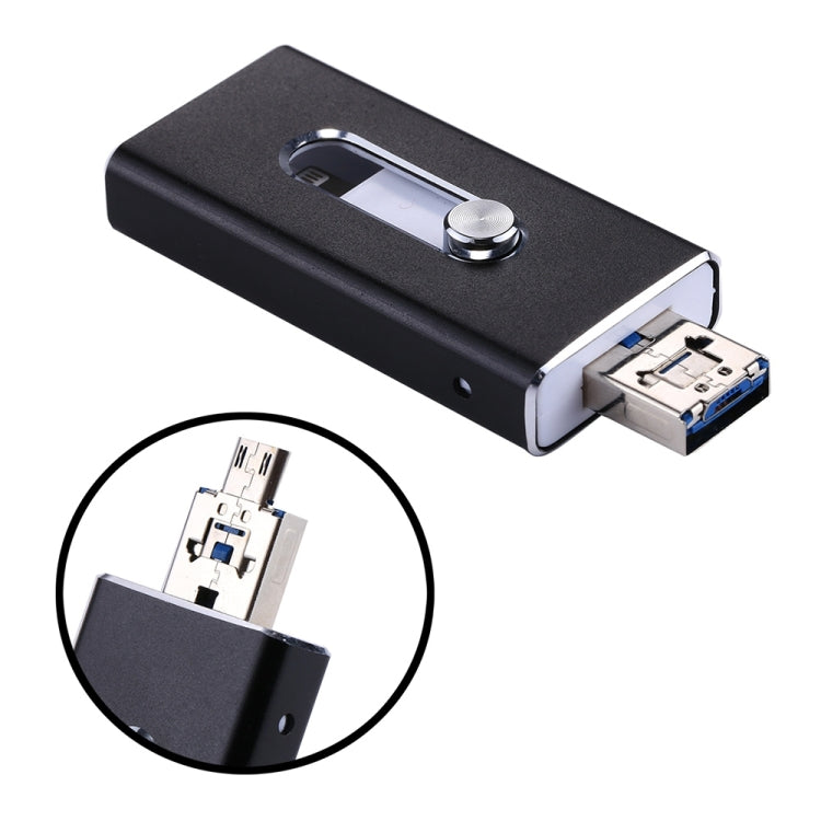 RQW-02  3 in 1 USB 2.0 & 8 Pin & Micro USB 16GB Flash Drive, RQW-02 Silver, RQW-02 Black, RQW-02 Gold, RQW-02 Blue, RQW-02 Red