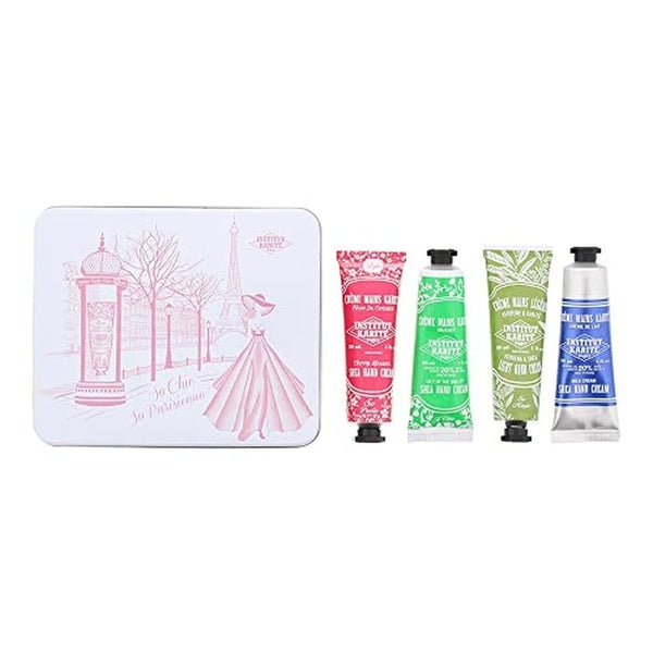 Institut Karité Paris So Chic Gift Set 4 x 30ml Hand Creams (Cherry Blossom, Lily Of The Valley, Milk Cream & Verbena)