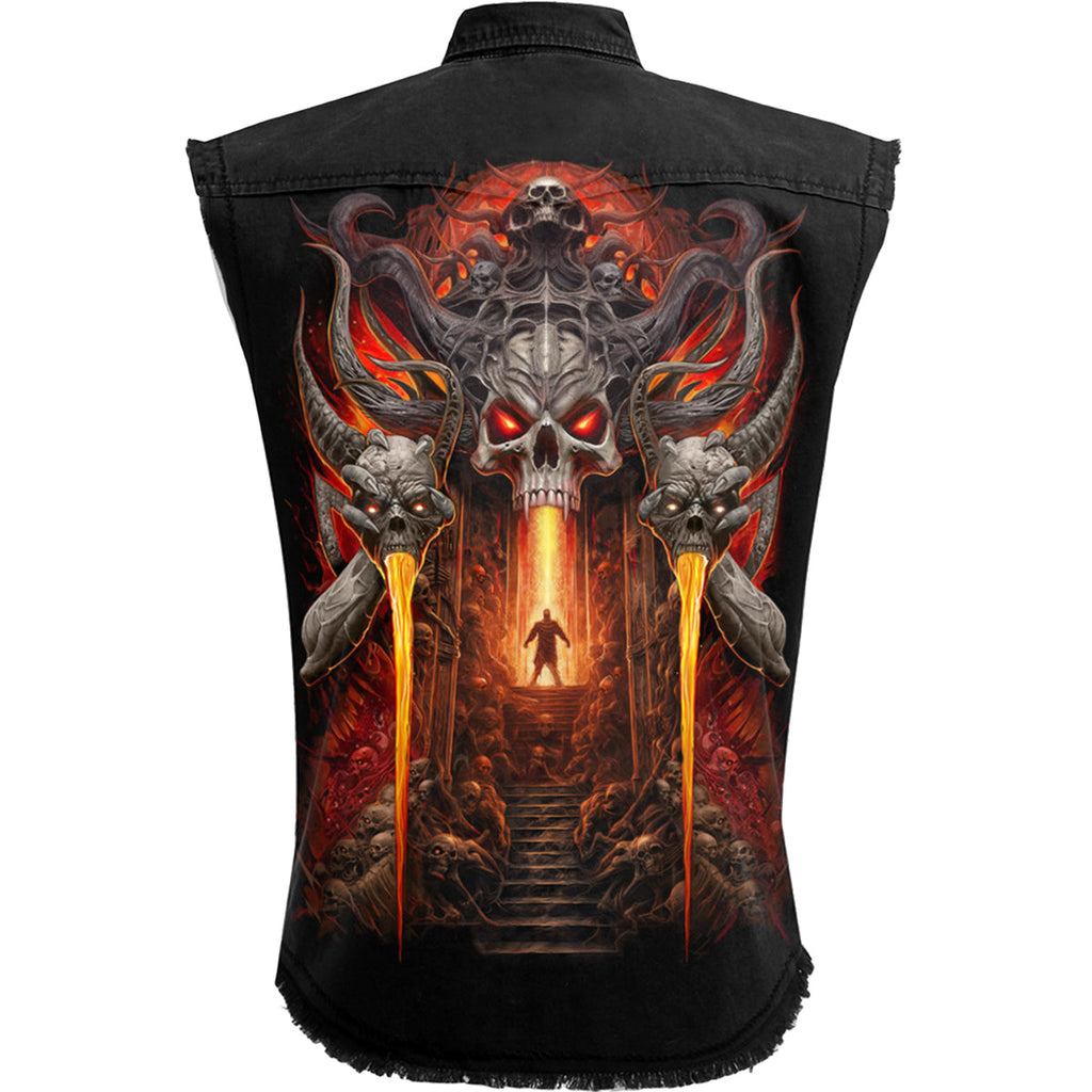 GATES OF HELL - Sleeveless Stone Washed Worker Black