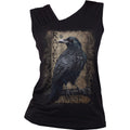 RAVEN WISE - Gathered Shoulder Slant Vest Black