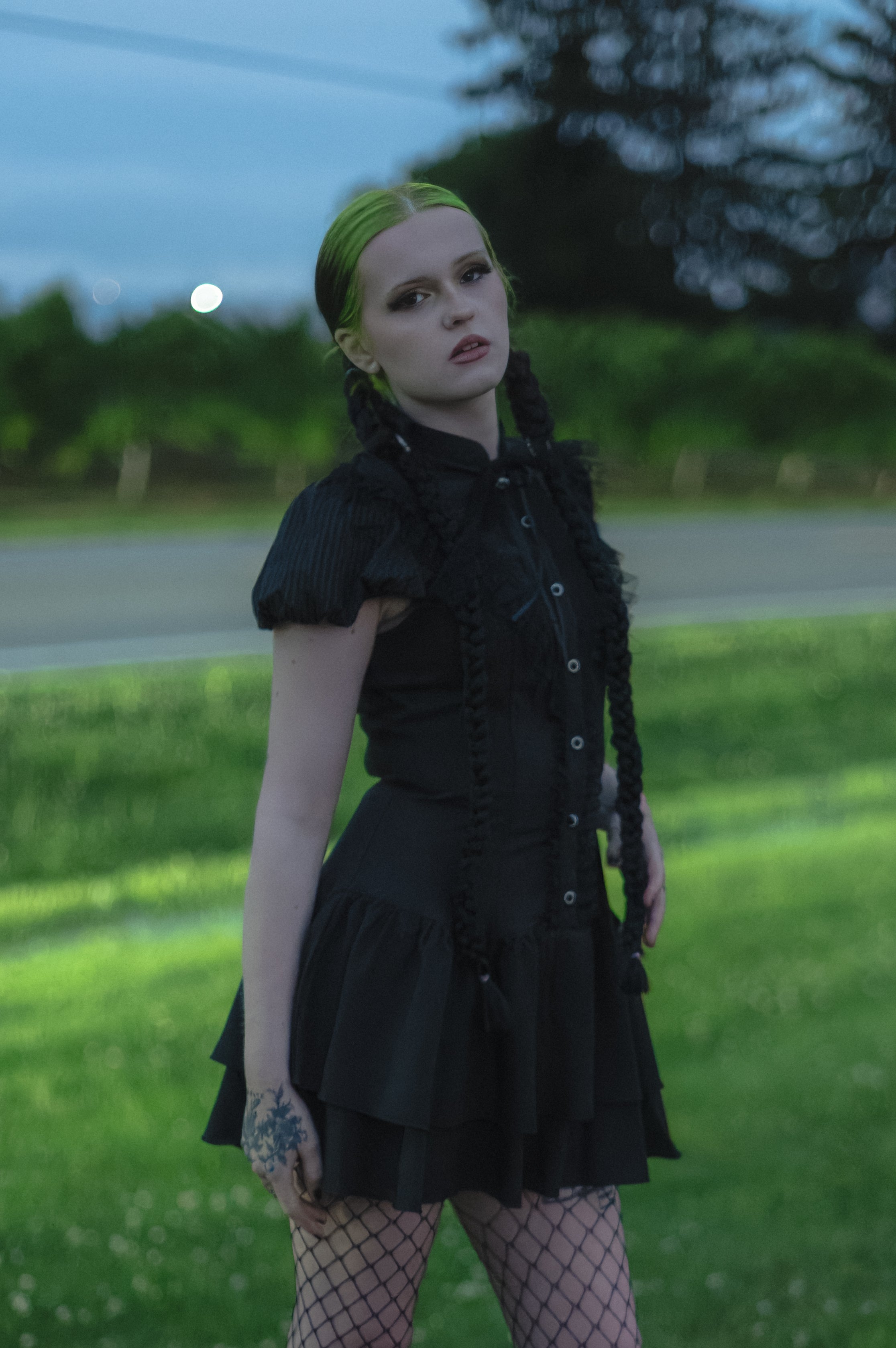 Dark in Love Lolita Bow-Trim Lace Dress