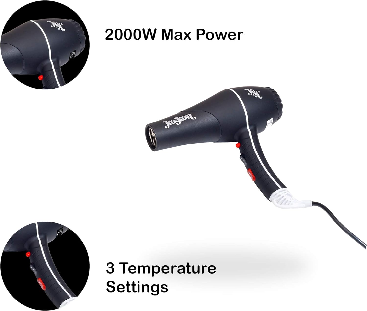 Kokou Ionic Turbo Professional Hair Dryer - Fast Drying & Frizz-Free Shine for Salon-Quality Results - 2000W