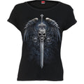ANGEL SWORD - Boatneck Cap Sleeve Top Black