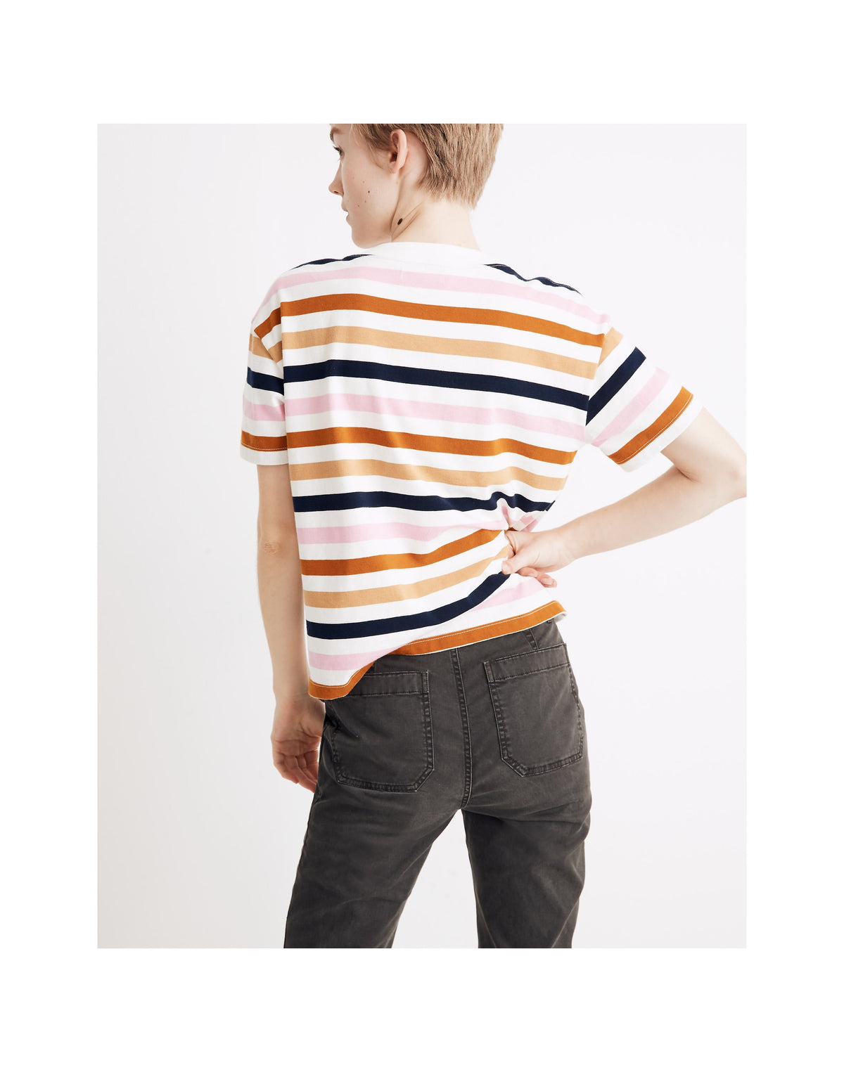 MADEWELL Easy Crop Tee Shirt in Beatrice Stripe