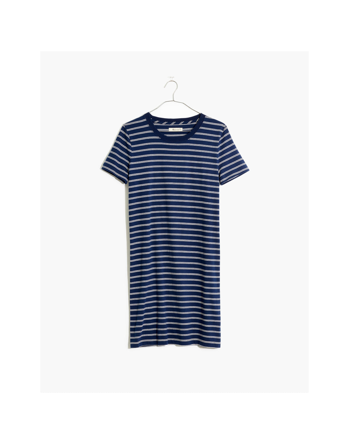 MADEWELL Navy & White Tee Dress In Epperson Stripe