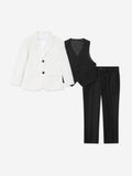 SUITLAB London Boys Tuxedo 3 Piece Suit Set in White