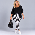 Black & White Bold Striped Leggings