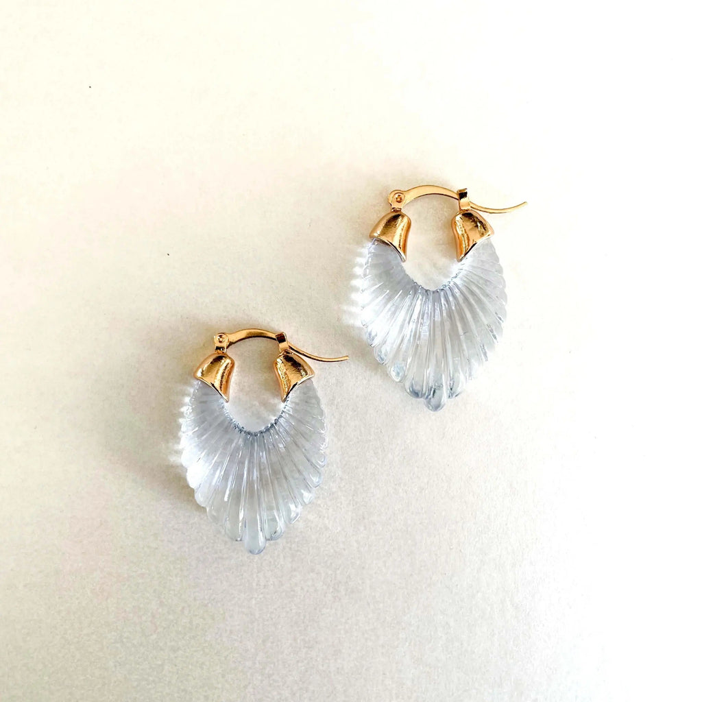 Audrey Sky Ridged Hoop Earrings
