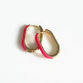 Harper Pink Oval Hoop Earrings