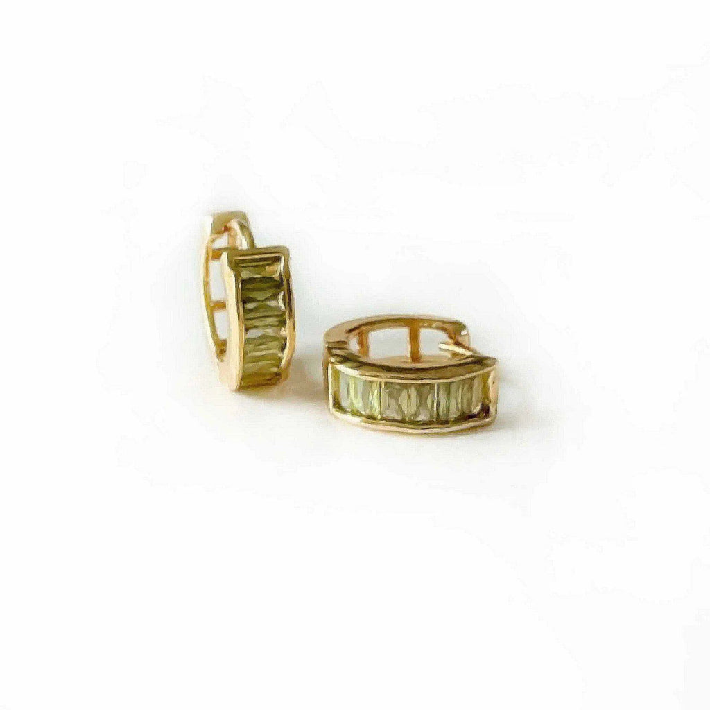 Emmie Green Jewelled Huggie Hoop Earrings