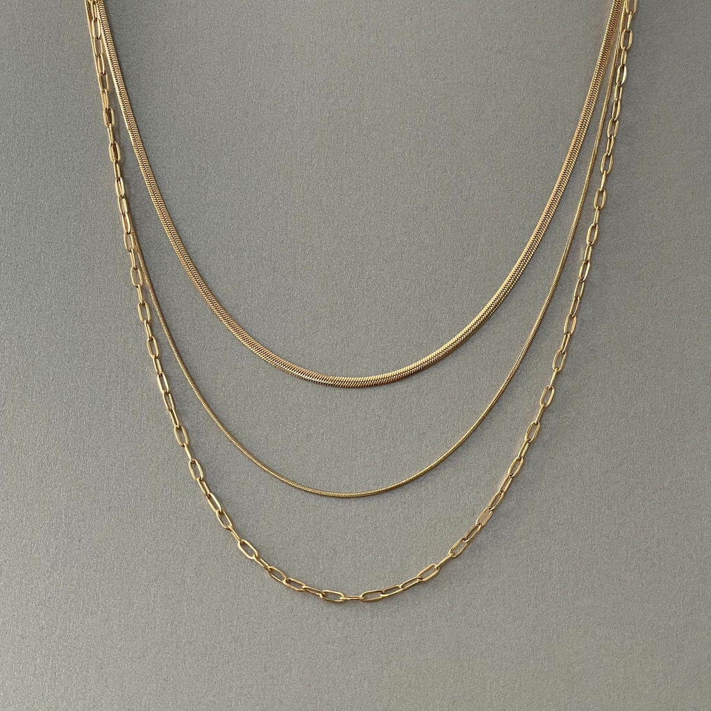 Medea Luxe 18k Gold Plated Triple Layer Necklace